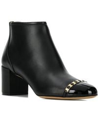Ferragamo - Vara Chain Leather Bootie - Lyst