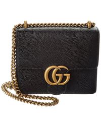 Gucci - Gg Logo Leather Shoulder Bag - Lyst