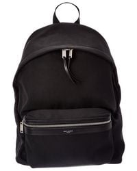 Saint Laurent - City Canvas & Leather Backpack - Lyst