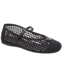 Prada - Crochet Canvas Ballerina Flat - Lyst