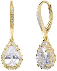 Rachel Glauber - 18k Over Silver Cz Drop Earrings - Lyst