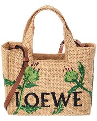 Loewe - Dnu Inv Logo Small Raffia & Leather Tote - Lyst