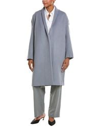 Vince - Collarless Long Wool-Blend Coat - Lyst