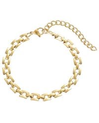 Adornia - Tarnish Resistant 18K Plated Grid Chain Bracelet - Lyst