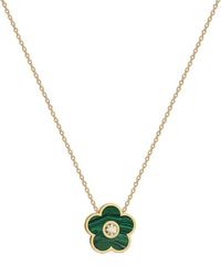 Gabi Rielle - 14K Over Malachite Cz Flower Necklace - Lyst