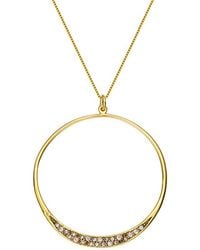 Genevive Jewelry - 14k & Rhodium Over Silver Cz Pendant - Lyst