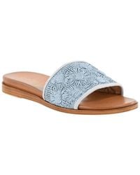 Seychelles - Dakota Raffia & Leather Slide - Lyst