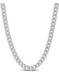Italian Silver - Curb Link Chain Necklace - Lyst
