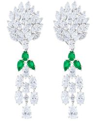 Diana M. Jewels - Fine Jewelry 18K 19.50 Ct. Tw. Diamond & Emerlads Drop Earrings - Lyst