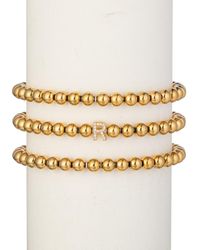 Eye Candy LA - Luxe Collection Titanium Cz 3pc Initial Stretch Bracelet Set (a-z) - Lyst
