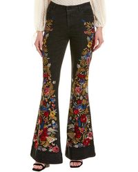 embroidered bell bottom trousers