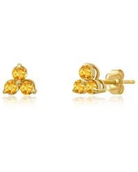 MaxColor - 14K 0.25 Ct. Tw. Citrine Studs - Lyst