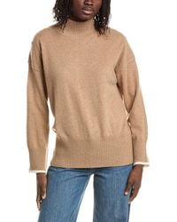 Isla - Alex Split Hem Mock Neck 100% Cashmere Sweater - Lyst