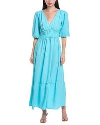 Maison Tara - Wave Crepe Short Sleeve Midi Dress - Lyst
