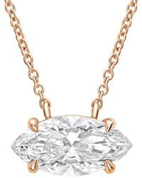 Diana M. Jewels - Diana M. 14K Rose 1.00 Ct. Tw. Lab-Grown Diamond Solitaire Pendant - Lyst