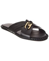 Fendi - O'Lock Motif Leather Sandal - Lyst