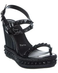 Christian Louboutin - Pyraclou 110 Patent Wedge Sandal - Lyst