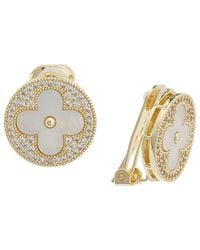 Juvell - 18k Plated Pearl Cz Earrings - Lyst