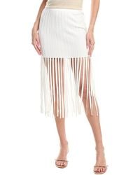 MILLY - Rib Fringe Midi Skirt - Lyst