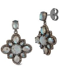 Banji Jewelry - Silver 14.17 Ct. Tw. Diamond & Labradorite Drop Earrings - Lyst