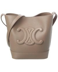Celine - Triomphe Small Leather Bucket Bag - Lyst