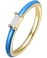 Rachel Glauber - 14k Plated Cz Stackable Ring - Lyst