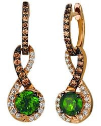 Le Vian - Chocolate 14K Rose 1.24 Ct. Tw. Diamond & Chrome Diopside Dangle Earrings - Lyst