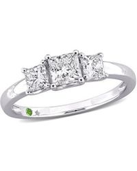 Lab Grown Diamonds - 14K 1.01 Ct. Tw. Lab Grown Diamond & Tsavorite Ring - Lyst