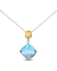 Haus of Brilliance - Colorful Gemstones 18K 26.84 Ct. Tw. Diamond & Topaz Pendant Necklace - Lyst