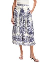 Max Studio - Printed Linen-Blend Maxi Skirt - Lyst