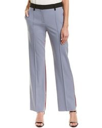 Valentino Colorblocked Wool-blend Pant - Gray