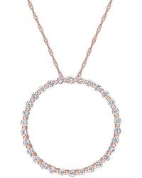 Rina Limor - 10k Rose Gold 1.50 Ct. Tw. White Sapphire Pendant Necklace - Lyst