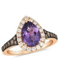 Le Vian - 14K Rose 2.19 Ct. Tw. Diamond & Amethyst Cocktail Ring - Lyst