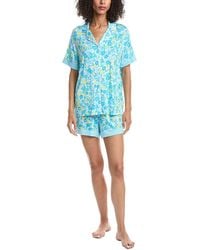 Ellen Tracy - 2Pc Notch Collar Top & Short Pajama Set - Lyst
