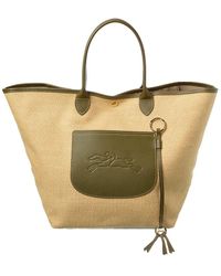 Longchamp - Le Pliage Collection Large Raffia Basket Bag - Lyst