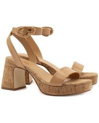 Larroude - Larroudé Dolly Verona Leather & Cork Low Sandal - Lyst