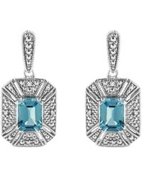 Haus of Brilliance - Colorful Gemstones 2.54 Ct. Tw. Diamond & Topaz Dangle Earrings - Lyst