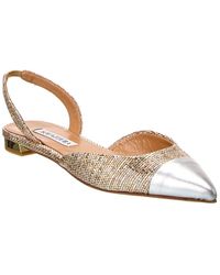 Aquazzura - Milanese Leather Slingback Flat - Lyst