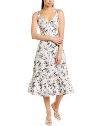 Rebecca Taylor Sofia Linen-blend Midi Dress - White