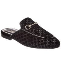 Gucci - Princetown Gg Velvet Mule - Lyst