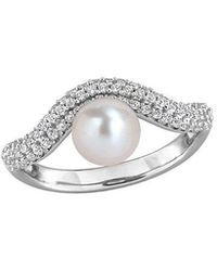 Rina Limor - 0.39 Ct. Tw. Gemstone & 6-6.5Mm Pearl Ring - Lyst