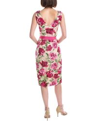 Eliza J Mock Neck Lace Sheath Dress in Black | Lyst