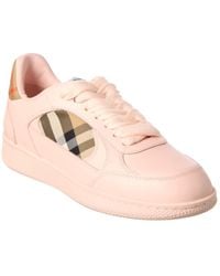 Burberry - Terrace Check Canvas & Leather Sneaker - Lyst