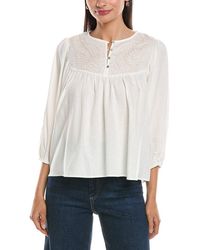 Nanette Lepore - Balloon Sleeve Linen-Blend Blouse - Lyst