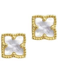 Adornia - 14k Plated Flower Studs - Lyst