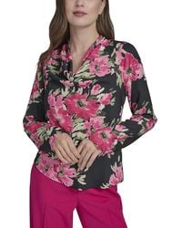 Halston - Floral Print Blouse - Lyst