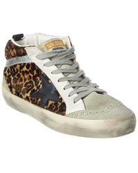Golden Goose - Mid Star Haircalf & Leather Sneaker - Lyst