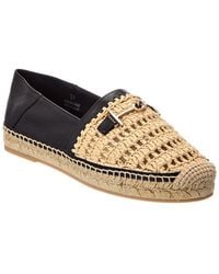 Tod's - Leather & Raffia Espadrille - Lyst