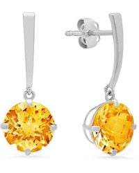 MaxColor - 14k 2.90 Ct. Tw. Citrine Drop Earrings - Lyst