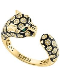 Effy Fine Jewelry - 14K 0.15 Ct. Tw. Diamond & Emerald Ring - Lyst
